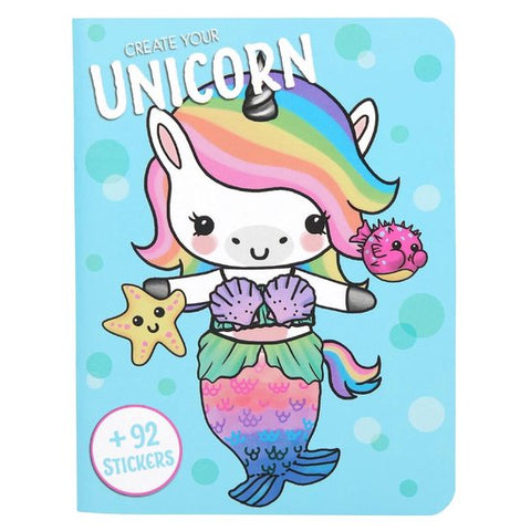 Depesche Create Your... Magic Animal Panda, Bunny, Kitty, and Unicorn Colouring Book with Stickers