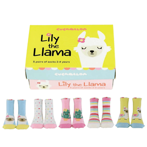 Super Cute Llama Socks - 5 Pairs 2-4 Years